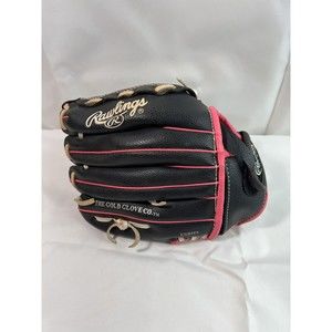 Rawlings Right handed Baseball Glove YOUTH PL105PW 10 1/2"  Black/Pink‎